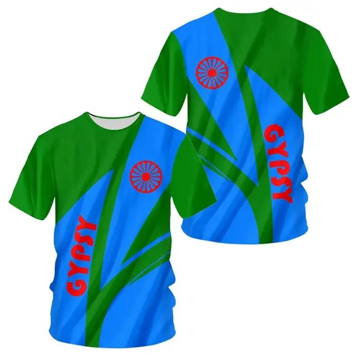 T-shirt imprimé en 3D pour hommes et garçons, style romani, streetwear vintage, vêtement de sport, maillot de jogging, occasion décontractée
