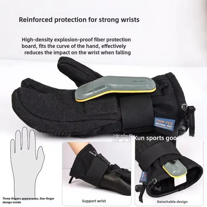 Gants de ski et de snowboard imperméables professionnels pour homme