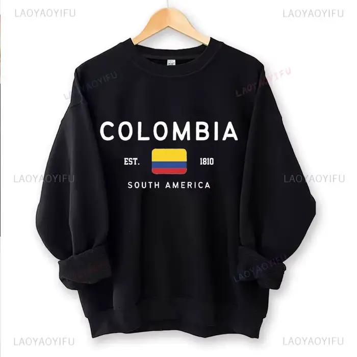 Sweat-shirt colombien à col rond unisexe