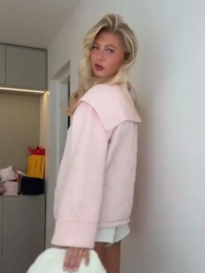 Veste en coton à lacets latéraux pour femme