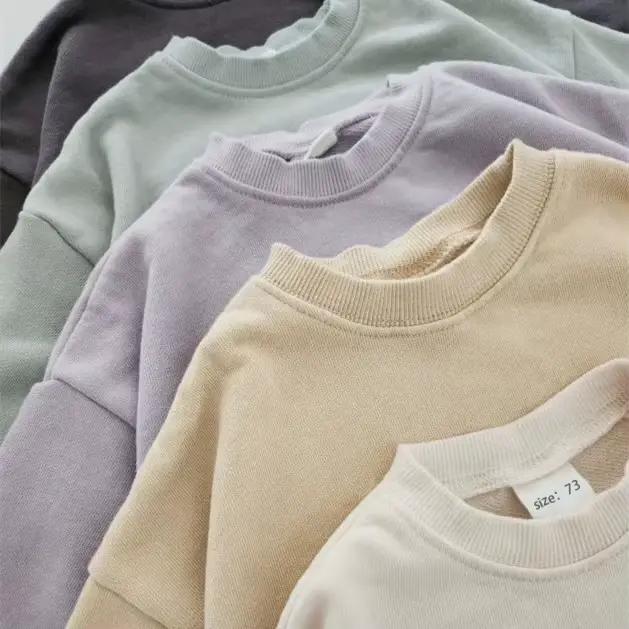 INS 0-24M nouveau-né bébé fille garçon sweat barboteuse enfant en bas âge à manches longues basique coton