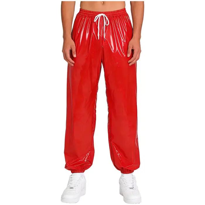 Pantalon de jogging brillant imperméable pour homme iiniim style hip-hop Y2K ajustement personnalisé pour activités physiques et soirées décontractées
