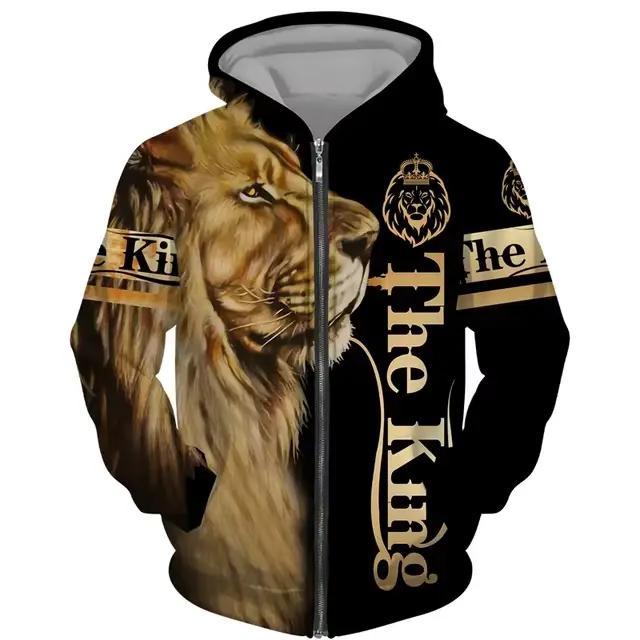Sweat à capuche imprimé 3D The Discuting King pour homme