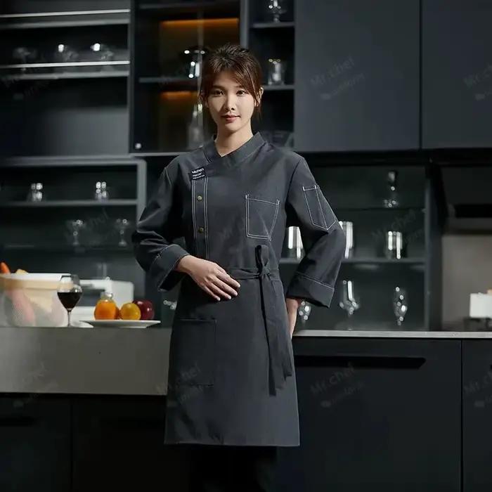 Uniforme de chef noir, veste de Chef