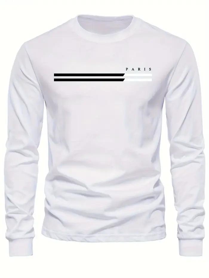 T-shirt à manches longues et col rond pour homme