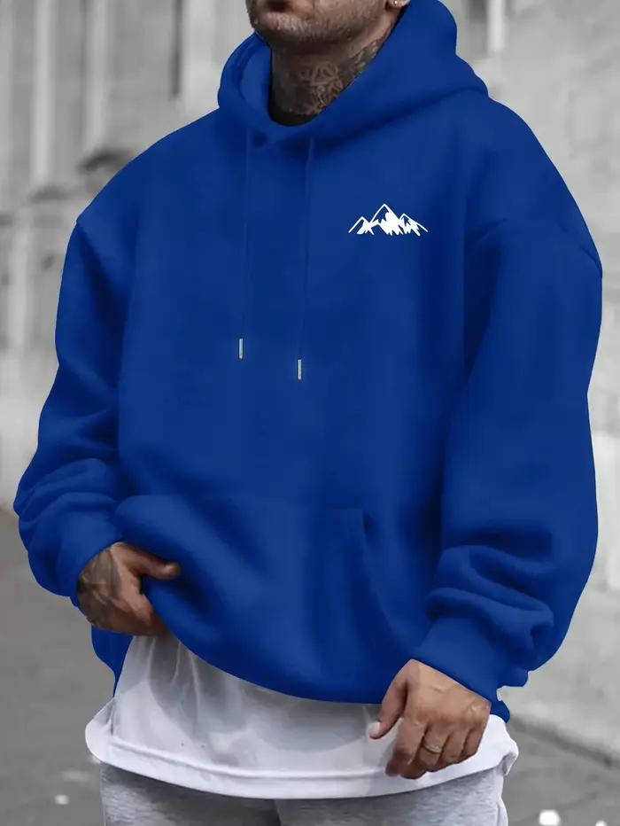Sweat à capuche rose décontracté pour hommes avec doublure polaire graphique élégant à manches longues coupe régulière