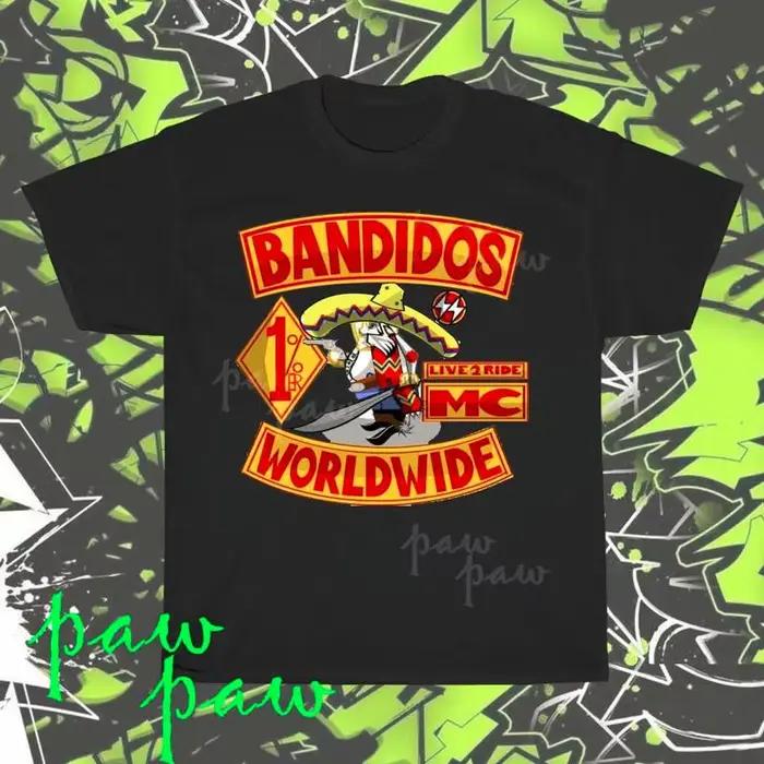 T-shirt américain avec Logo Bandidos Worldwide Mc, drôle, taille S à 5Xl
