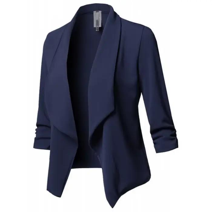 Blazer à manches longues pour femmes, veste décontractée à coupe ajustée, pour le bureau, les affaires, les tenues quotidiennes