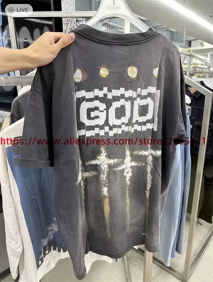 T-shirt vintage délavé pour hommes et femmes