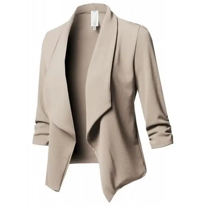 Blazer à manches longues pour femmes, veste décontractée à coupe ajustée, pour le bureau, les affaires, les tenues quotidiennes