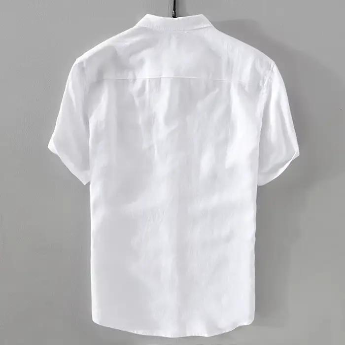 Chemise à manches courtes en lin pur pour hommes