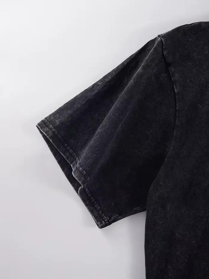 Dégradé ailes conception trous lavés T-Shirt hommes Sport Cool à manches courtes respirant coton haut col en o décontracté unisexe vêtements amples