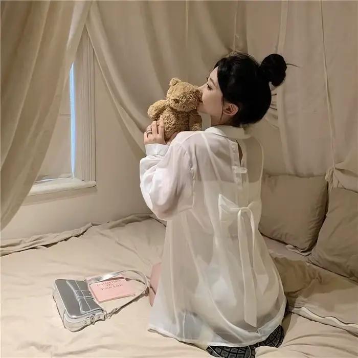 Vêtements pour femmes, chemise de Protection solaire avec nœud papillon
