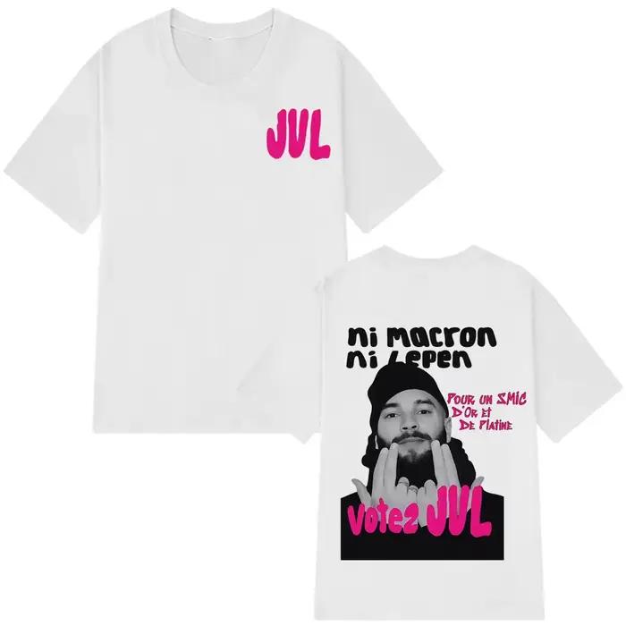 Rappeur français JUL mode graphique T-shirts hommes femmes Hip-hop T-shirt à manches courtes décontracté esthétique à la mode T-shirt Streetwear