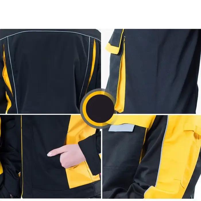Costumes de soudage, ensemble de vêtements de travail pour hommes et femmes, veste + pantalon, usine électrique, atelier de réparation automobile, uniforme Durable, combinaisons mécaniques