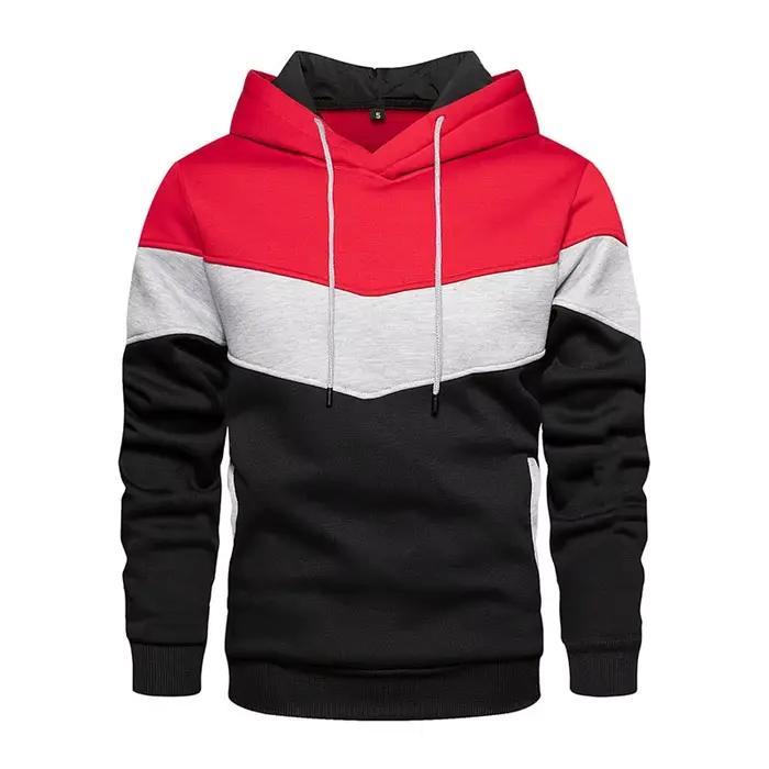 2025 nouveaux hommes sweat à capuche patchwork en plein air vêtements de sport décontractés mode de rue