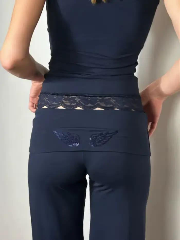 Ensemble décontracté 2026 pour femme : Sweat à capuche Y2K chic avec sequins et ailes d'ange