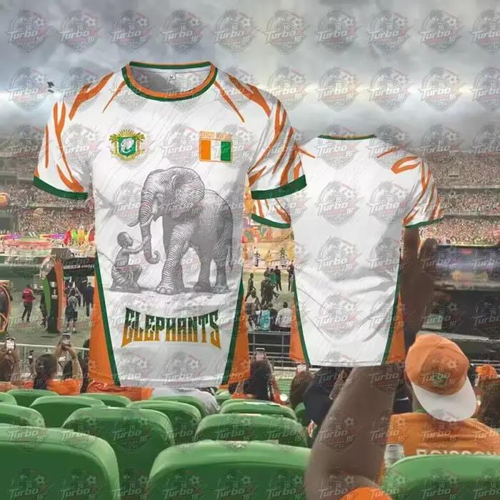 Nouveau T-shirt Thème Côte d'Ivoire 2026 – Maillot de Sport Respirant et Séchage Rapide Unisexe pour Fans de la Coupe d'Afrique des Nations