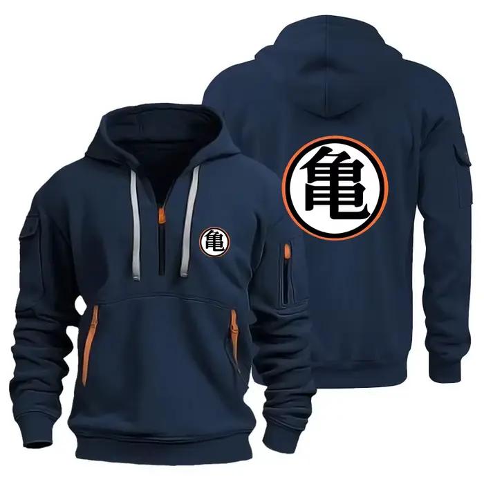 Sweat-shirt à capuche Dragon Ball Goku DBZ à demi-zip