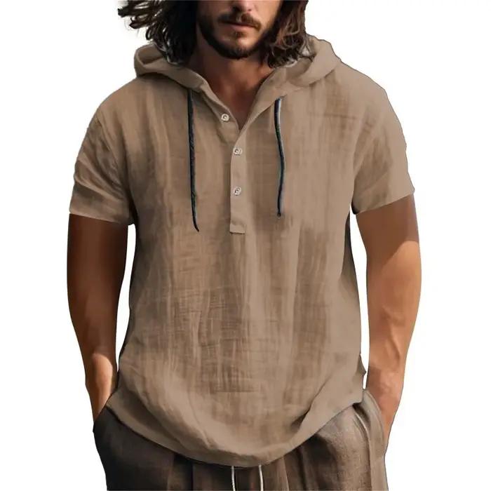 T-shirt à capuche décontracté à manches courtes