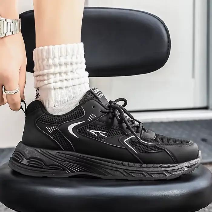 Chaussures de course respirantes en mesh gris pour hommes