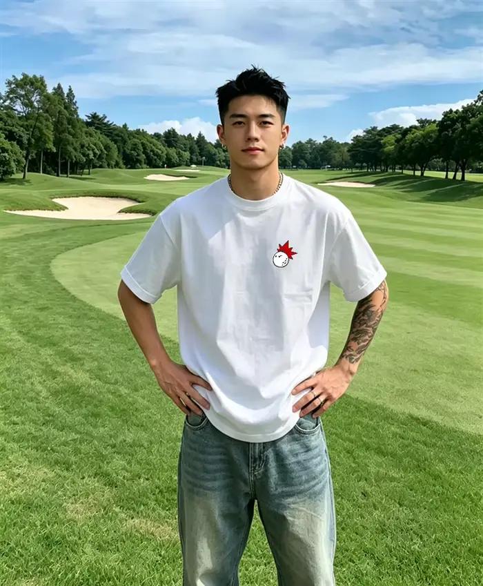 T-shirt de golf bleu marine pour hommes