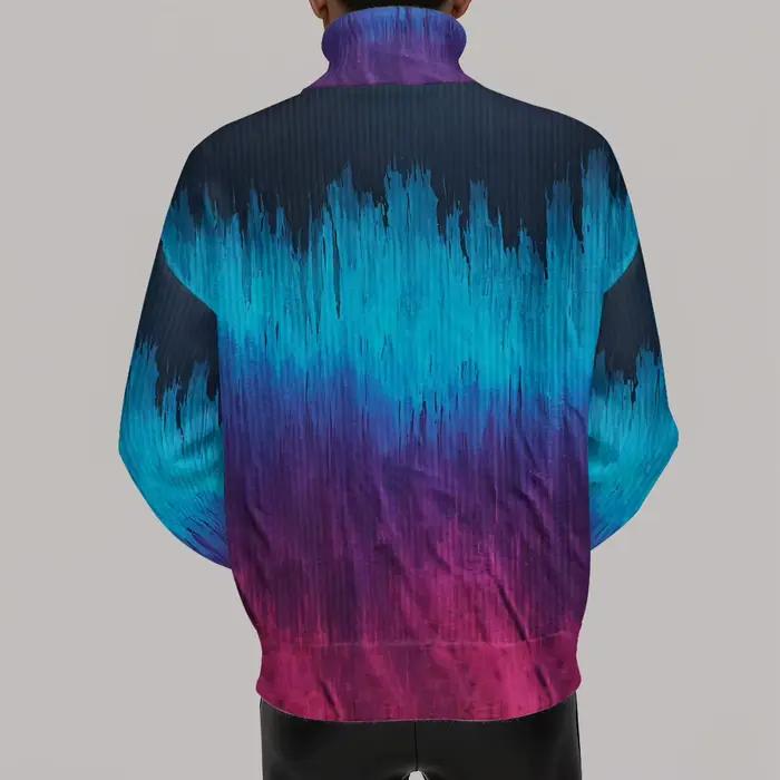 Sweatshirt dégradé bleu jaune chic pour hommes mode streetwear polyester impression 3d print casual automne hiver occasion quotidienne
