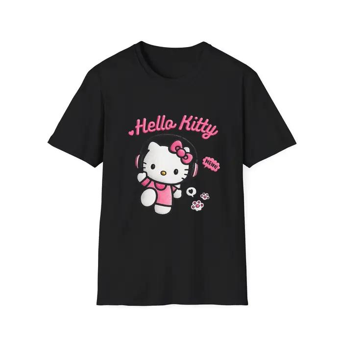 T-shirt Hello Kitty dessin animé 2026 pour hommes et femmes, vêtements d'été 100% coton, mode, tee-shirt à manches courtes surdimensionné, streetwear unisexe