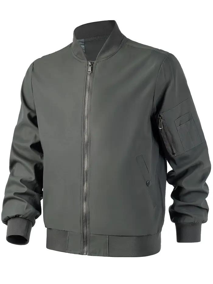 Printemps et automne Bomber veste hommes noir décontracté coupe ajustée Baseball