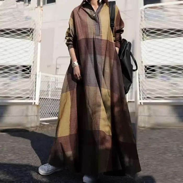 Robe en coton et lin à volants amples
