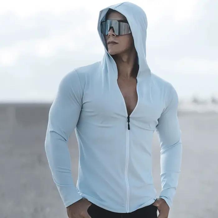 Veste Fitness Hommes Respirante Manches Longues Sweat Jogging Entraînement Gym Occasions Spéciales Printemps Automne