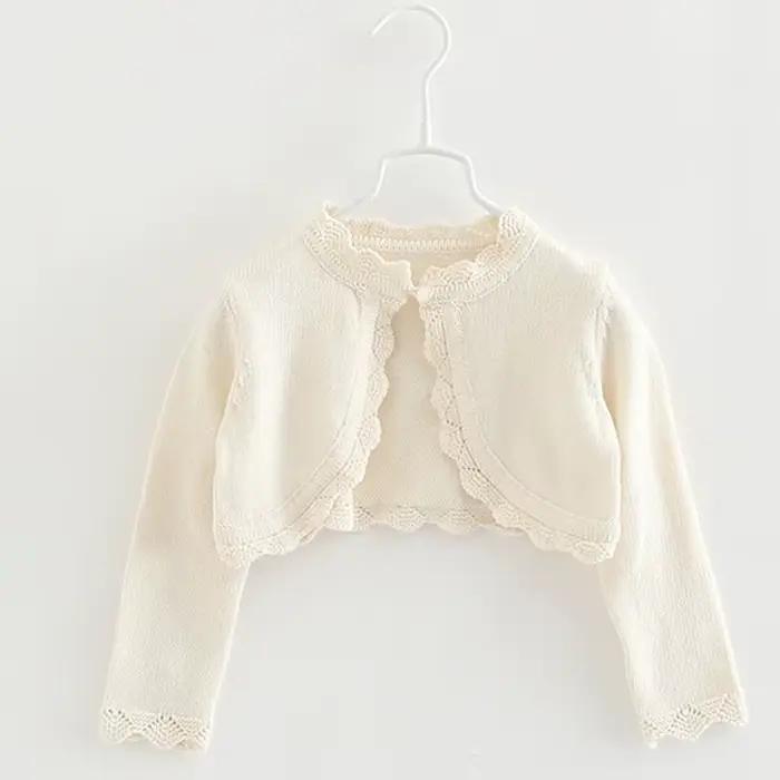 Filles tricot cardigan enfant en bas âge fille nœud papillon boléro mariage fête d'anniversaire veste tricoté Crochet