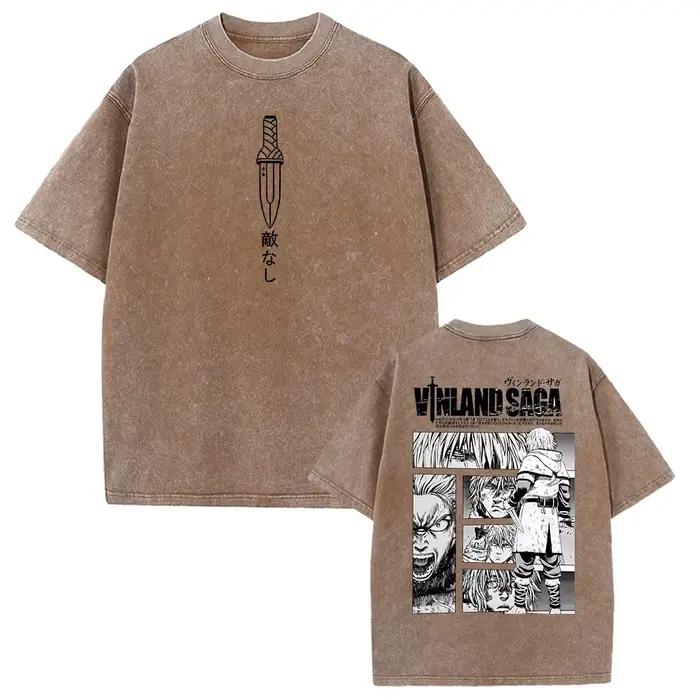 VINLAND SAGA Manga T-shirt graphique Thorfinn Vintage lavé surdimensionné