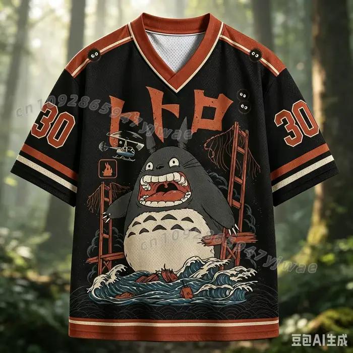 T-shirt unisexe 26 motifs Anime Le Voisin Totoro, col en V, jersey à manches courtes, T-shirt de sport pour homme, T-shirt à manches courtes, Sweat-shirts pour homme