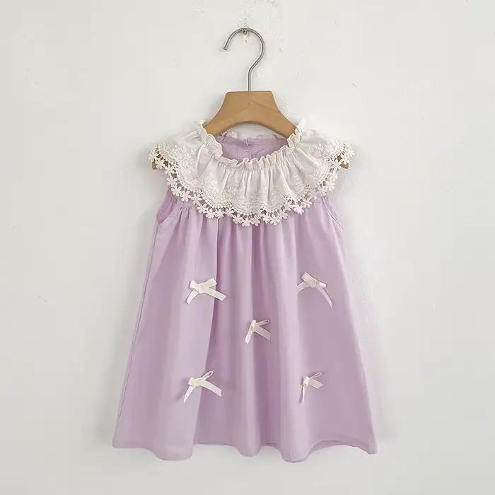 Robe en dentelle à col pétale pour sœurs