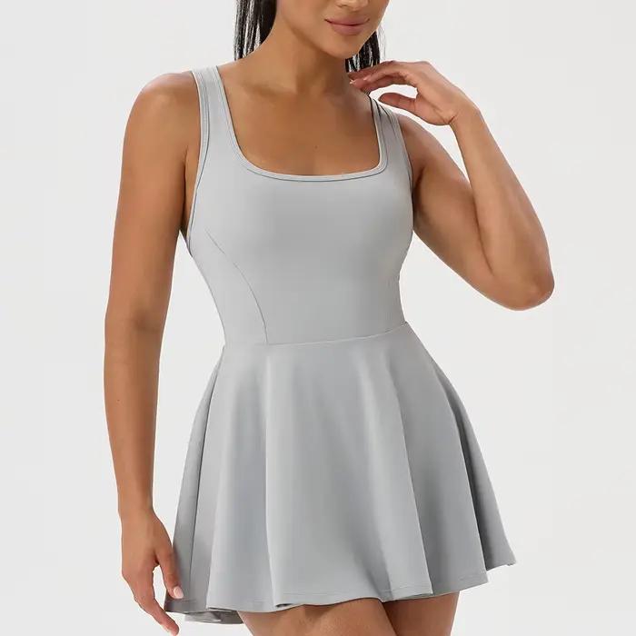 Robe de Tennis Respirante Polyester Sans Manches Femme Occasions Plein Air Yoga