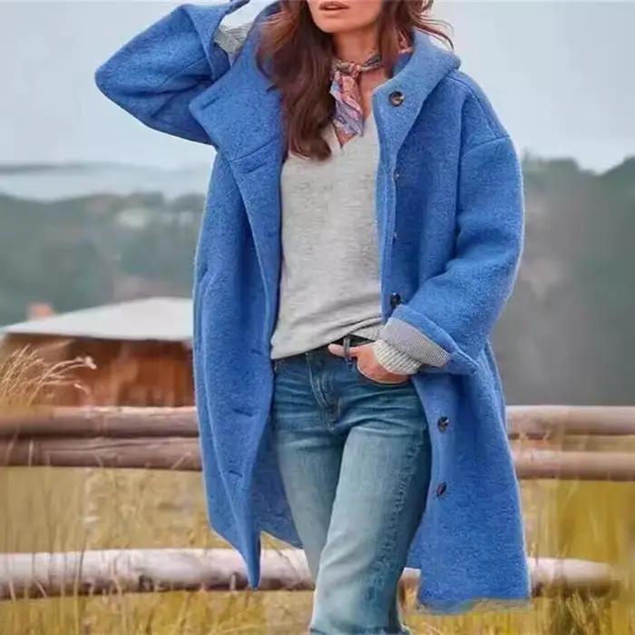 Manteau long en laine pour femme