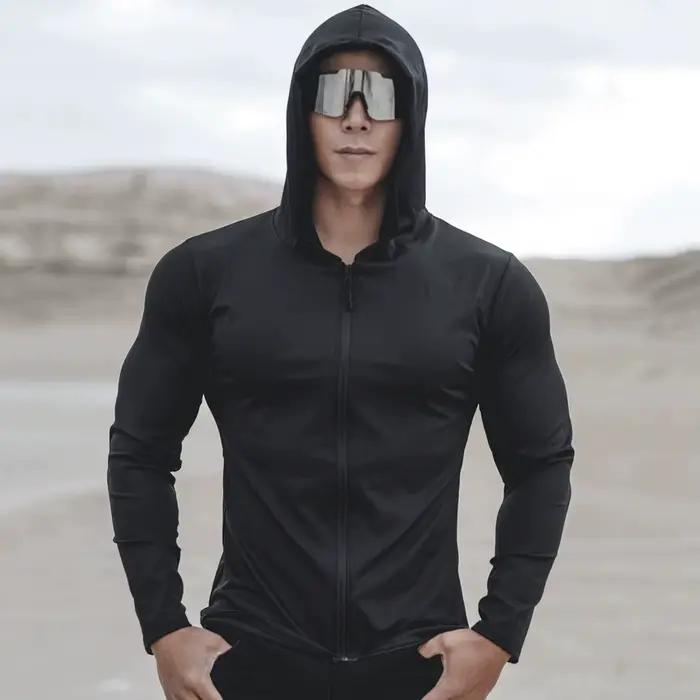 Veste Fitness Hommes Respirante Manches Longues Sweat Jogging Entraînement Gym Occasions Spéciales Printemps Automne