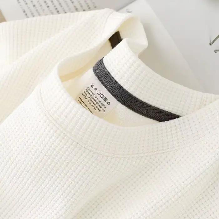 T-shirt gaufré à manches courtes pour hommes et femmes
