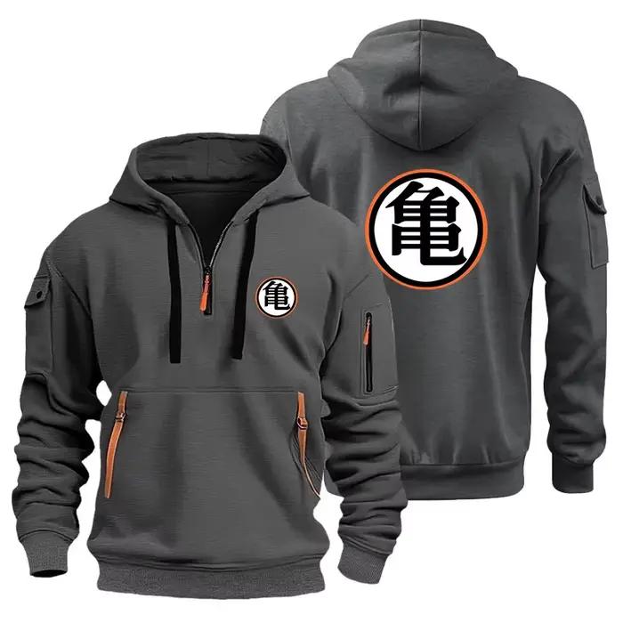 Sweat-shirt à capuche Dragon Ball Goku DBZ à demi-zip