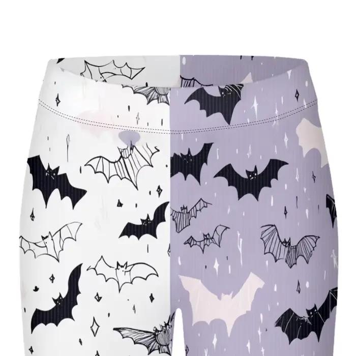 Leggings étoile chauve-souris bicolore pour femmes