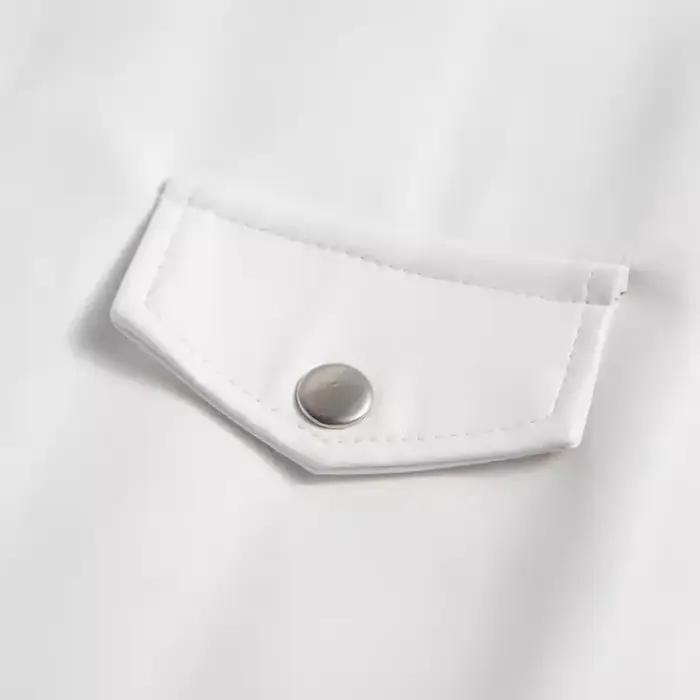 Veste en cuir blanc pour hommes, mode solide, manches longues, col rabattu, manteau pour hommes