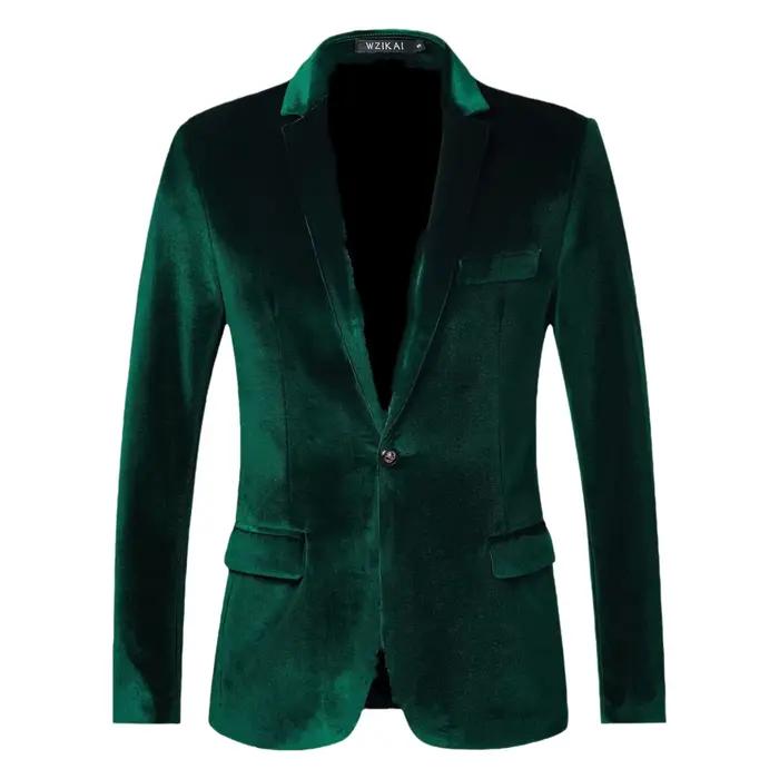 Veste de costume décontractée en velours pour homme, style printemps-automne, coupe ajustée, jeune et tendance, vêtements occidentaux élégants, tenue formelle
