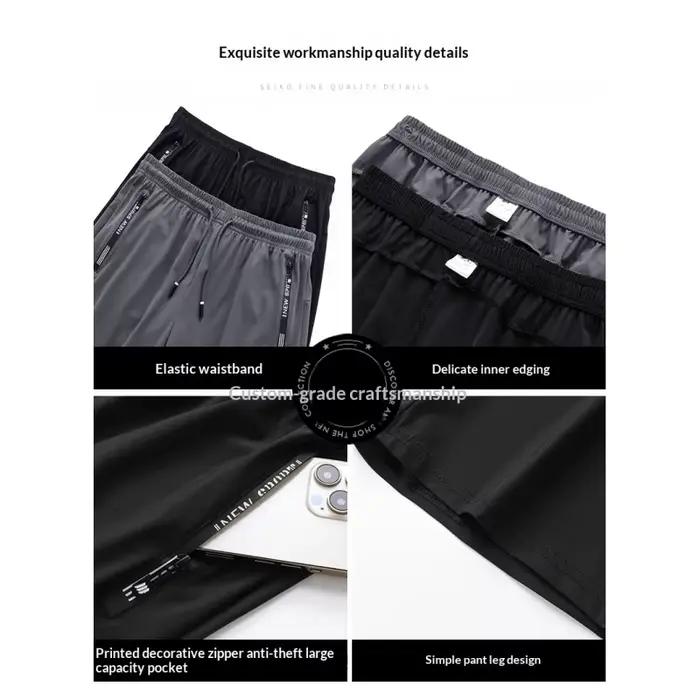 Shorts de jogging d'été en soie glacée à séchage rapide pour hommes