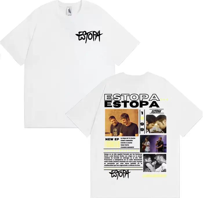 Rappeur Estopa 1999 Tour graphique T-shirts hommes femmes mode Hip Hop haute rue T-shirt été hauts surdimensionné