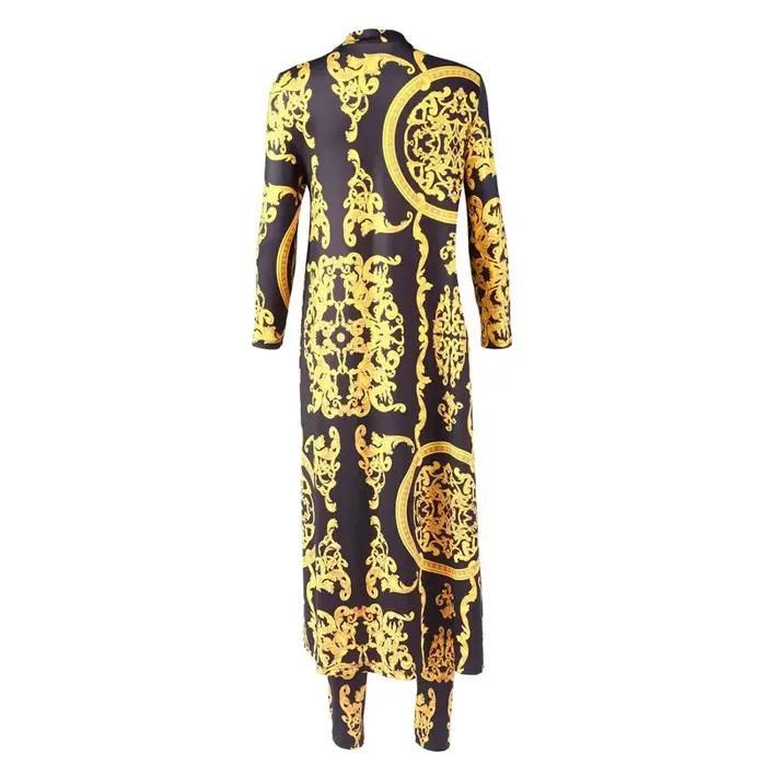 Survêtement sexy Sukienki femmes imprimé national x-longue ensemble décontracté polyester coton soirée officielle tenue de mode sport chic