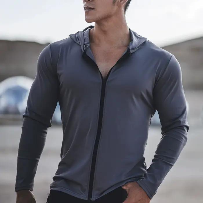 Veste Fitness Hommes Respirante Manches Longues Sweat Jogging Entraînement Gym Occasions Spéciales Printemps Automne