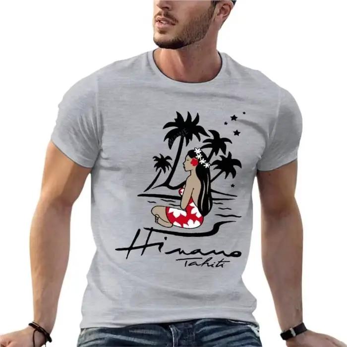 Hinano Tahiti Logo t-shirt surdimensionné imprimé vêtements pour hommes à manches courtes Streetwear grande taille hauts