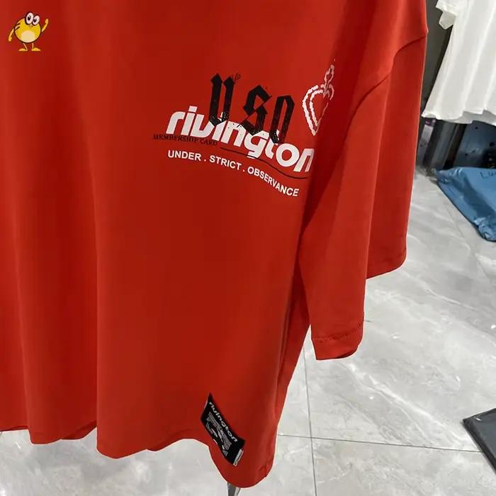 T-shirt gris orange RRR123 pour homme et femme