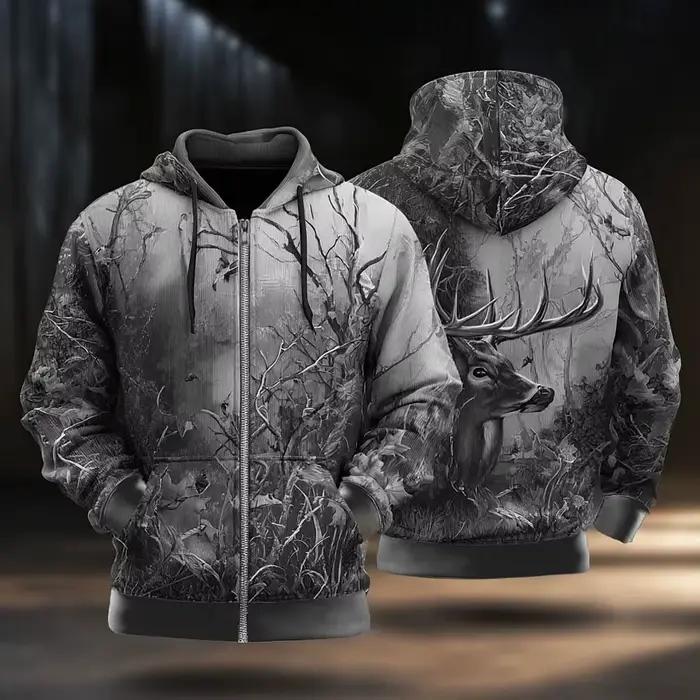 Sweat à capuche camouflage pour homme